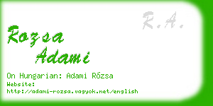 rozsa adami business card